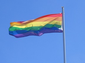 The rainbow-hued PRIDE flag, the universal symbol of LGBTQ+ diversity and acceptance, proudly flies in front of the Saugeen Shores Police Services building in Port Elgin following a June 8 ceremony to mark PRIDE Month.