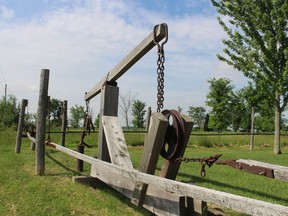 An oil well at the Oil Museum of Canada, site of the first commercial oil well in North America, is shown here.