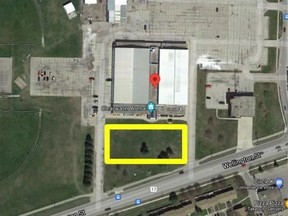 The proposed transit terminal location at Clearwater Arena. Public input will be sought soon on the proposal, Sarnia's engineering and operations general manager says. (City of Sarnia photo)