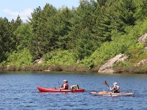 Kayakers explore the area at Lake Laurentian in Sudbury, Ont. on Tuesday June 1, 2021. John Lappa/Sudbury Star/Postmedia Network