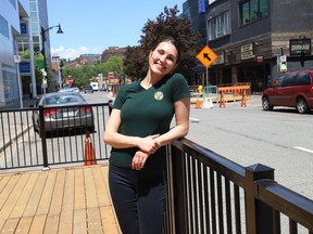 Julia Bertin, of Peppi Panini on Durham Street in Sudbury, Ont., said her patio should be ready to open on Friday June 11, 2021. The Ford government announced Monday that Ontario will move into Step One of its reopening plan on Friday at 12:01 a.m., three days ahead of schedule. Step One includes allowing non-essential retail stores to reopen, and bars and restaurants to begin serving customers on their patios. John Lappa/Sudbury Star/Postmedia Network