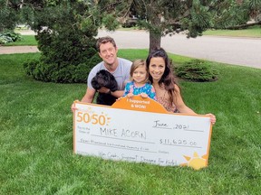Michael Acorn of Bright's Grove and his family claimed more than $11,600 through the Sunshine Foundation of Canada's lottery. Handout