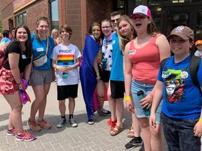 Youths and peer mentors with the Timmins Youth Wellness Hub are seen here attending a Pride event in downtown Timmins in the spring of 2019. The Hub recently received a donation of close to $10,000 from Glencore Kidd Operations in support of its continued programming for local youths.

Supplied