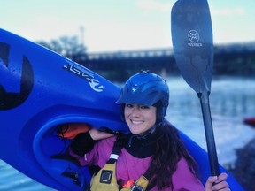 Kayaking Instructor Connie Doran-Wu from Canmore, Alberta has no fear taking on the big river rapids, and says she would like to see more women get involved in kayaking. Photo submitted.