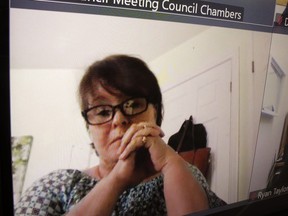Waterford Coun. Kim Huffman in a virtual meeting in May 2020. File photo/Postmedia Network