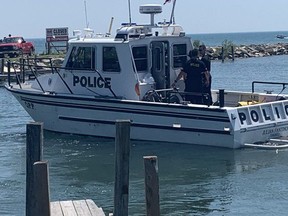 The OPP Underwater Search and Recovery unit assisted in the search of an 8-year-old boy off Turkey Point on Sunday. Vincent Ball/Postmedia Network