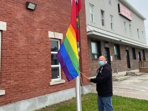 On behalf of the town, Jason Douma, Rec  Department Staff, raised the flag to commemorate Pride Month. 
.TP.jpg