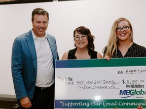 2019 recipient's of MEGlobal's Community Contributions Program, ABC Head Start Society accept the $5000 grant. The deadline for applications for this year's grants is June 30th. Photo supplied.