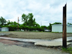 There's now an empty lot where Carmangay's Grange Hotel used to stand. The hotel was destroyed by a fire on March 28. STEPHEN TIPPER