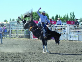 Colt Smith scored a 76 on Saturday, June 26 in the saddle-bronc event during the 14th annual Arrowwood Rodeo, which took place June 25-27 at the village's rodeo grounds.