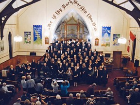 The Wiarton Concert Choir and the Elmer Iseler Singers after their concert in 2018. 
(submitted)