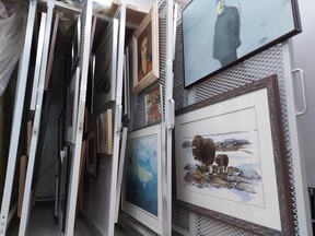 The permanent collection storage at the WKP Kennedy Gallery. Virginia Gordon Photo