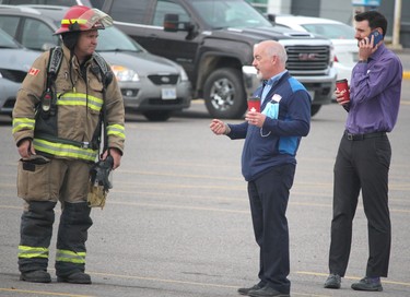 Sault Ste. Marie Fire Services responds to a fire at Shoppers Drug Mart at Cambrian Mall in Sault Ste. Marie, Ont., on Wednesday, July 2, 2021. (BRIAN KELLY/THE SAULT STAR/POSTMEDIA NETWORK)