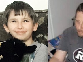 Ontario Provincial Police are searching for Michael Rahm, 8, left, and Dwayne Philips, 36, who left for an ATV ride at 5:30 p.m. on Wednesday near Flinton, Ont.