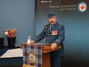 Lt.-Col. Martin Roy assumed command of the Mission Support Squadron at 22 Wing-CFB North Bay, in a ceremony Thursday.
Cpl Julianna Bullfrog-Wabanonik, 22 Wing Imagery Technician Photo