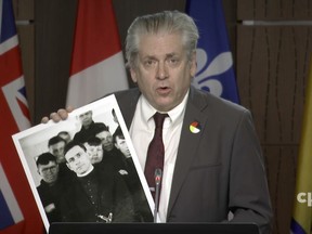 Timmins-James Bay MP Charlie Angus is shown at a news conference Thursday.
Screenshot