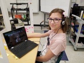 Abigail Karbonik connects virtually with local seniors as part of Linking Generations program activities. Photo Supplied