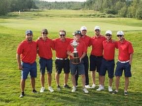 Team Idylwylde celebrates a fourth straight win at the Sudbury Ryder Cup following the final round at Timberwolf Golf Club in Sudbury, Ontario on Sunday, July 11, 2021.