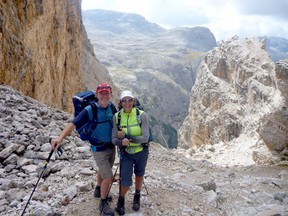 Julie Alleyn and her husband, Lance Collins, in the Pyrenees.
