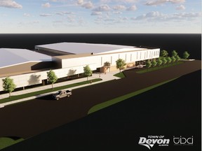 Exterior concept designs for the recreation complex expansion, provided by TBD Architecture.
(Supplied by Town of Devon)