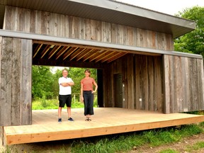 Stratford Perth Museum general manager John Kastner and manager of education and programs Peg Dunnem are excited to welcome the public to the museum’s new outdoor performance venue, Player’s Backstage. The new venue will host its inaugural performances during the museum’s Canada Arts Music Festival from July 30 to Aug. 1. (Galen Simmons/The Beacon Herald)