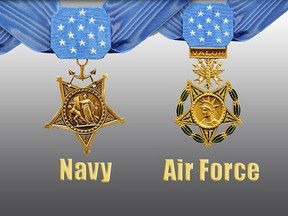 The three tyes of Medal of Honor available to military personnel in the United States. Wikepedia photo