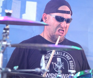 Phil Greco, of Machines Dream, plays at Rotaryfest at the former Lowe's parking lot on Thursday, July 15, 2021 in Sault Ste. Marie, Ont. (BRIAN KELLY/THE SAULT STAR/POSTMEDIA NETWORK)