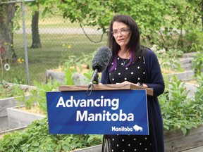 Nancy Heinrichs, executive director of NorWest Co-op Community Health, speaks to media on Monday about the growing need for mental health supports in Winnipeg. James Snell/Winnipeg Sun