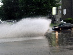 Lakeshore Drive became a waterway Monday night after a brief, intense rainstorm passed through the area. Driving was hazardous as the rain came down so hard at times that it was almost impossible to see beyond the hood of a car.
PJ Wilson/The Nugget