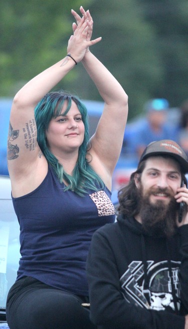 Concert-goer enjoys Obsession at Rotaryfest on Saturday, July 18, 2021 in Sault Ste. Marie, Ont. (BRIAN KELLY/THE SAULT STAR/POSTMEDIA NETWORK)