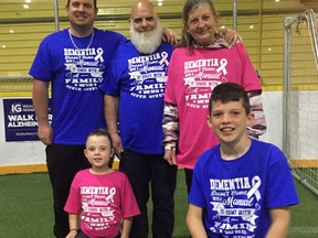 The McClelland family of Brantford participated in Alzheimers-support events while family matriarch Diane McClelland was alive. Taking part in this event in Paris were Diane McClelland, husband Chuck, son Channing, and grandchildren Katie and Gavin.