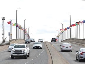 Bridge of Nations in Sudbury, Ont. Suicide-prevention infrastructure is being considered for the Paris Street bridge following the death of a homeless woman on March 21 and subsequent scare involving a second possible jumper. John Lappa/Sudbury Star/Postmedia Network