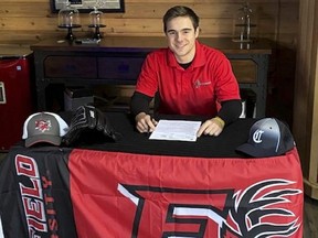 London Majors pitcher Peter (Bo) Buckley of Plympton-Wyoming, Ont., will begin his NCAA Division I baseball career at Fairfield University in the 2021-22 season. (Contributed Photo)