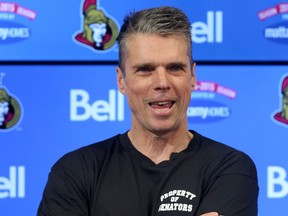 Ottawa Senators coach Dave Cameron speaks to the media during a press conference at the Canadian Tire Center in Ottawa Wednesday April 29,  2015.  Tony Caldwell/Postmedia Network
