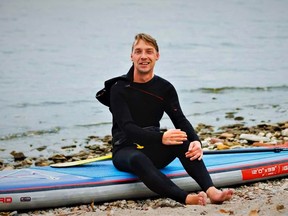 Former Belleville resident Mike Shoreman will embark on a 140-km fundraising journey across Lake Ontario on his paddleboard Aug. 22-24 to raise $100,000 for www.jack.org charity to help Canadian youth combat mental health challenges. Gillian Foster Photography