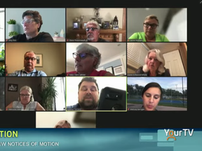 A virtual Chatham-Kent council meeting is shown in this screen capture from YourTV.