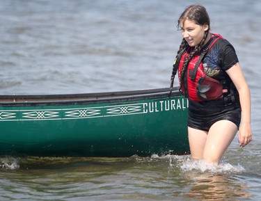 Tessa Agawa participates in Algoma District School Board's Indigenous summer transition camp at Ojibway Park in Garden River First Nation, Ont., on Friday, July 23, 2021. (BRIAN KELLY/THE SAULT STAR/POSTMEDIA NETWORK)