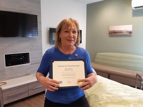 Chatham-Kent Hospice volunteer Louise Stalleart was named the local winner of the June Callwood Outstanding Achievement Award for Volunteerism. Supplied