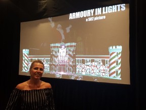 Lisa Lester, of Four Diamond Events, is shown at the Retro Suites Hotel on Tuesday for the premiere of Armoury in Lights, a short documentary about the Chatham event that takes place at the historic former armoury. (Trevor Terfloth/The Daily News)