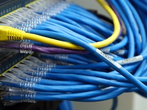 Cables connected to an internet server supply an office in Belleville, Ont.  Saddle Lake Cree Nation and Cold Lake First Nations’ reserves will receive just over $2.9 million in funding for two projects aimed at improving and upgrading broadband and wireless services in the communities.