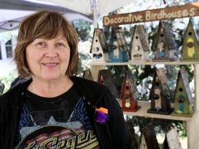 Joanne Armstrong of JD Rustic sells birdhouses during Discover Art Blenheim in Blenheim on Saturday, July 17, 2021. Mark Malone/Chatham Daily News/Postmedia Network