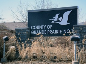 The County of Grande Prairie sign. County of Grande Prairie Reeve Leanne Beaupre provided an update from the county’s perspective during the Grande Prairie and Region Chamber of Commerce event held earlier this month.