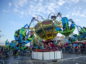 A carnival ride at the Wild Rose Shows at Centerfire Place in Fort McMurray, Alta. on Sunday, July 25, 2021. Scott McLean/Fort McMurray Today/Postmedia Network