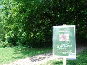 The city has posted information signs about the forest restoration project between St. George's Park and Victoria Park on Owen Sound's east side. DENIS LANGLOIS