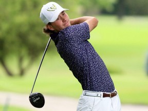 Mat Hawryluk tees off on the second hole during a Jamieson Junior Golf Tour event at Willow Ridge Golf & Country Club in Blenheim, Ont., on Monday, July 12, 2021. Mark Malone/Chatham Daily News/Postmedia Network