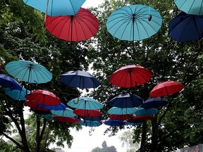 The Back Alley Artist Extravaganza is a public art installation located in Clinton, Ontario. The installation includes a picnic area known as Umbrella Alley.