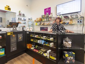 Marga Vertolli, owner of Lux Smoke Cannabis in London, said there are more cannabis shops in London than the market requires. She believes the provincial government should cap the number of stores. (Mike Hensen/The London Free Press)