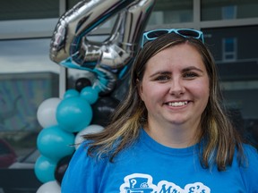 Michela Gilchrist, co-owner of Mr. E’s Solve-it-Torium escape room, at Celebration on Centennial on Centennial Drive in downtown Fort McMurray on Saturday, July 24, 2021. Scott McLean/Fort McMurray Today/Postmedia Network