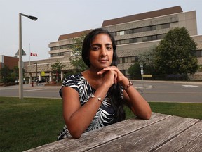 Dr. Nisha Thampi is seen in front of CHEO in Ottawa Monday July 19, 2021. Nisha is an author of a new science table study about the return to school.