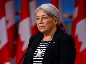 Mary Simon attends a news conference where she is announced as the next Governor General of Canada in Gatineau, Que. on July 6, 2021.